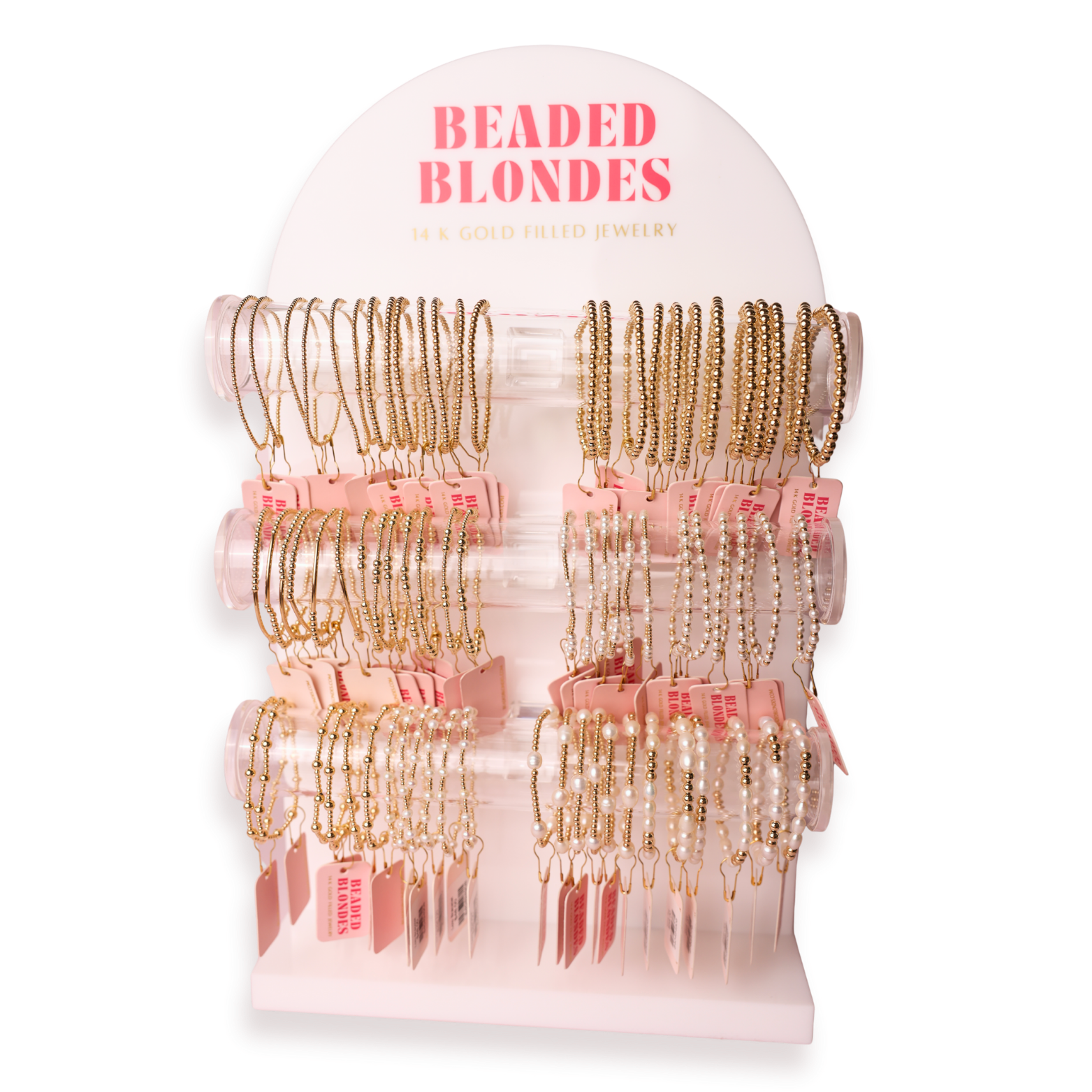 Beaded Blondes - Wholesale Jewelry Stand & Display - 3 Bar One Sided Display2
