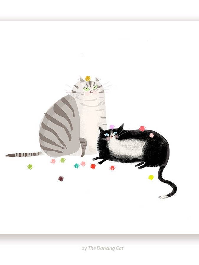 Cat Balls Print for wholesale by The Dancing Cat