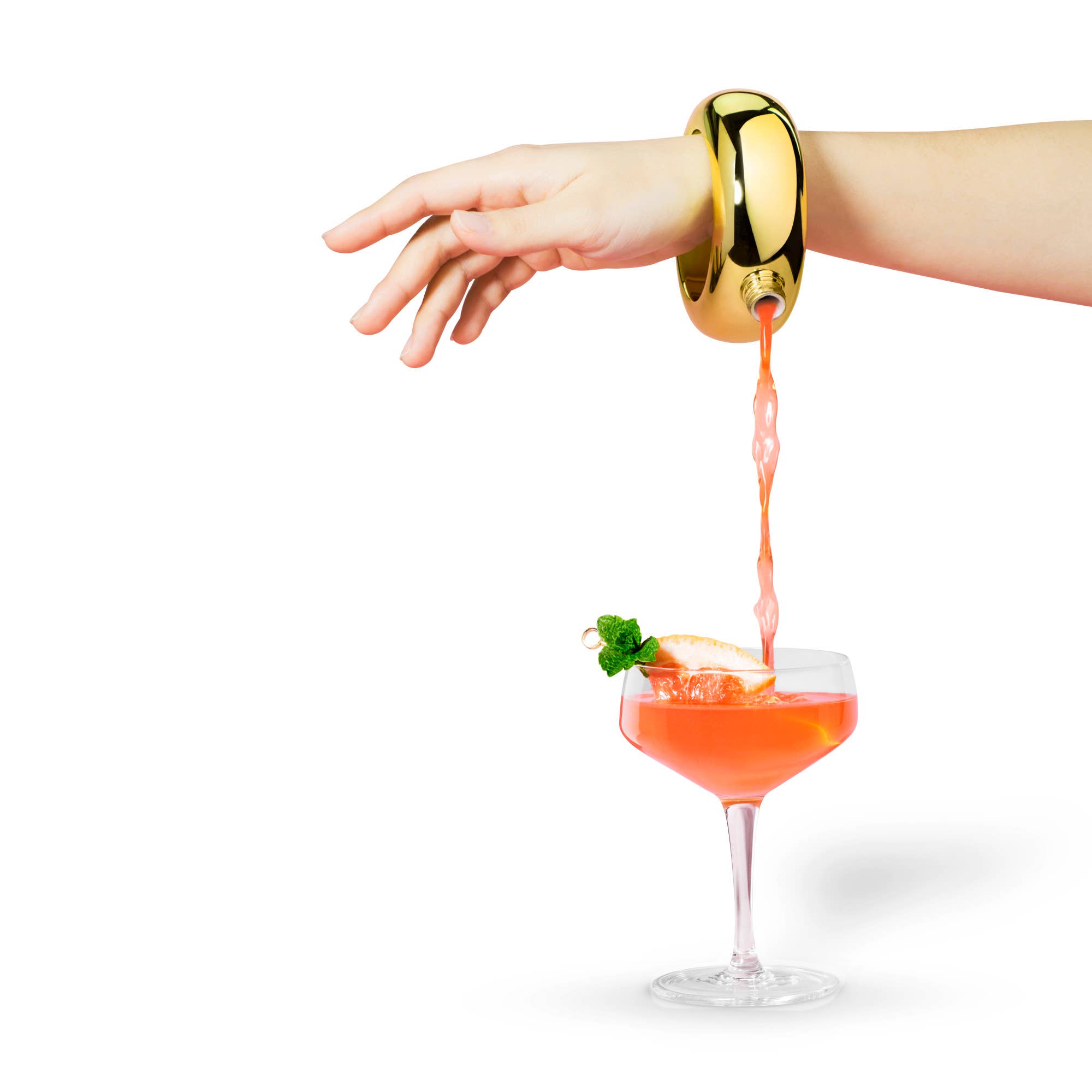 Blush - Wholesale Flask - Gold Plastic Bangle Flask2