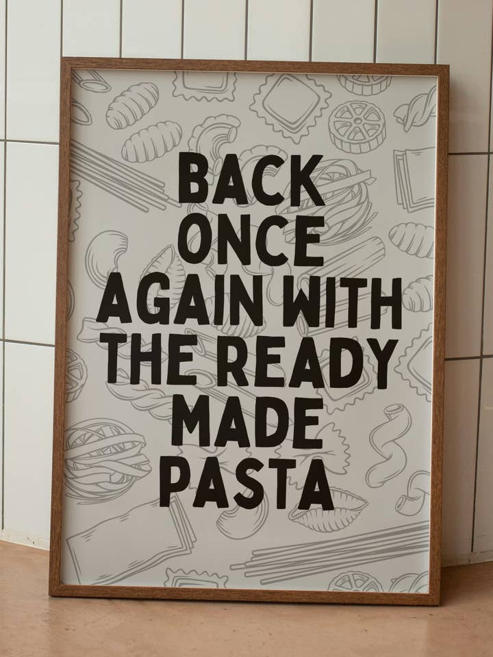 Tillbaka igen med den färdiga pastan | Konsttryck för wholesale av Wisdom and Wonder Designs