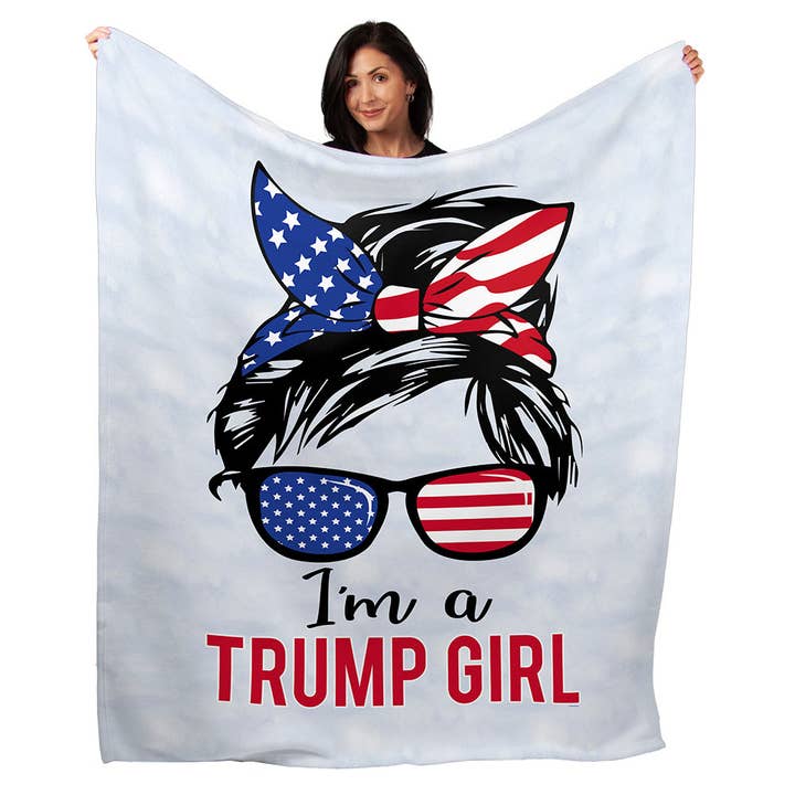 50" x 60" I'm A Trump Girl Plush Minky Blanket for wholesale by Artopia