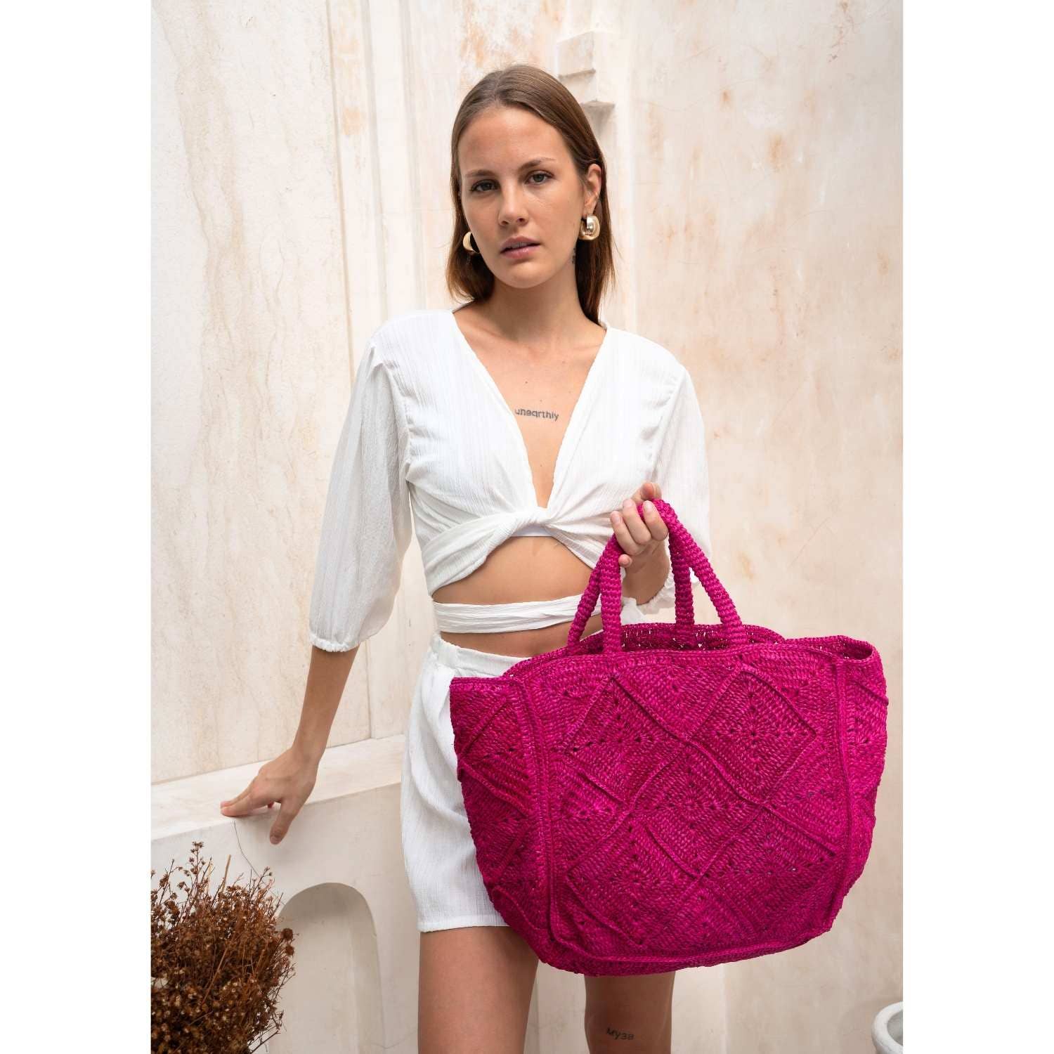 ZanatanyConcepts - Vente Tote bag – femme - Sac Cabas en Raphia Nico5