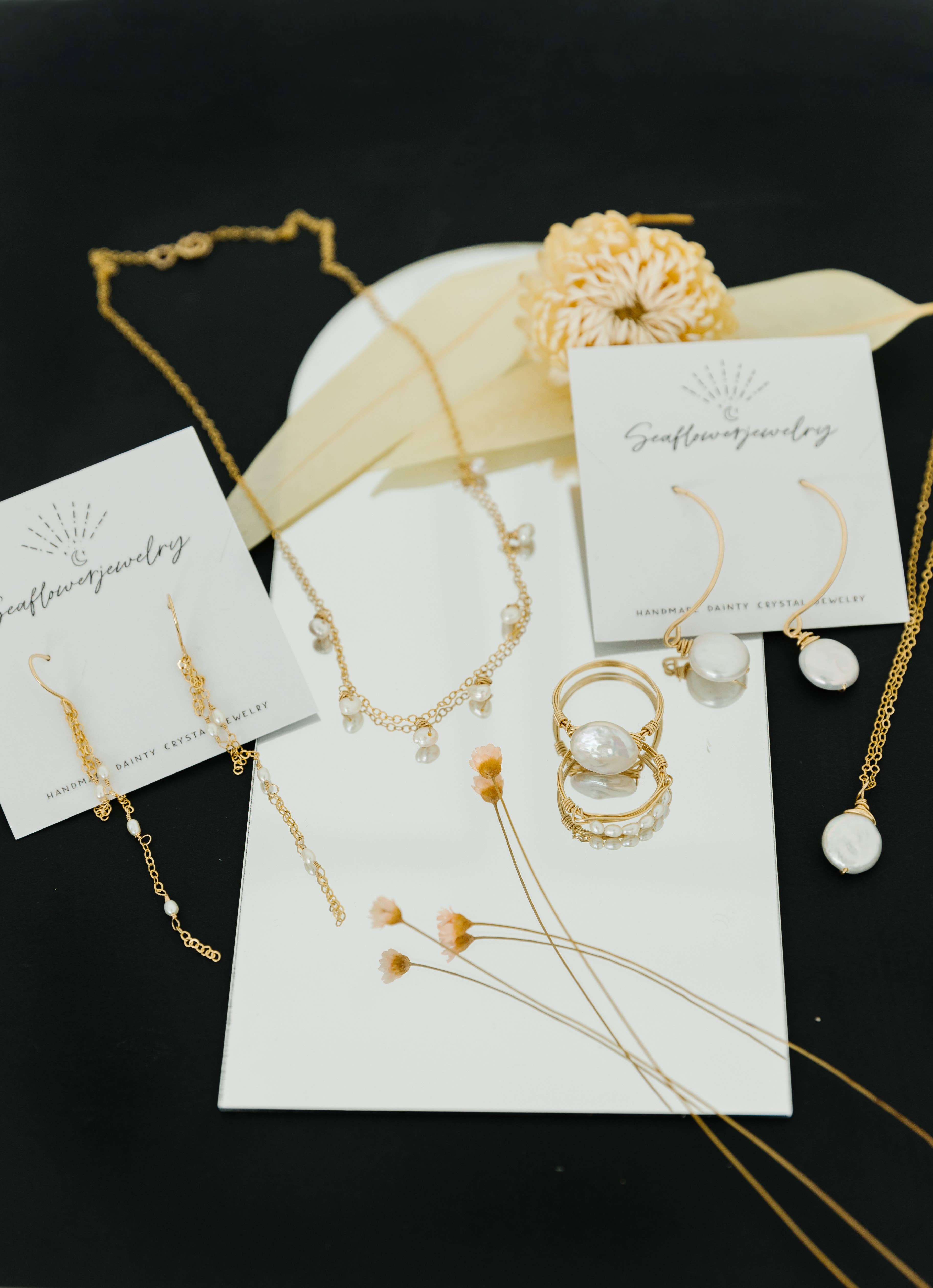 Seaflowerjewelry - Wholesale Single Stone/Solitaire Ring - Pearl Ring/freshwater coin pearl womens solitaire ring5