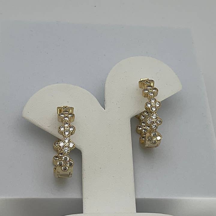 Fancy Crystal Clover Station Earrings for wholesale by My Best Kept Jewelry