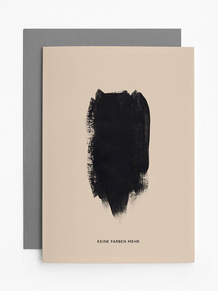 Foldet kort «No colors» med følelsesladet penselstrøg for engroshandel hos heartfelt paper & co