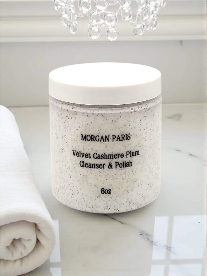 Velvet Cashmere Plum Cleanser & Polish 8oz for wholesale by Morgan Paris Skin Boutique