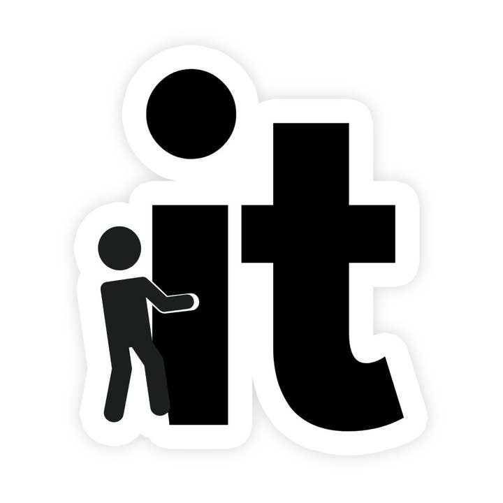 Fuck It Funny Stick Figure Sticker for wholesale by Sticker Bull