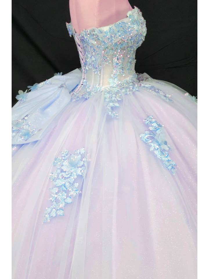 lilac blue Off the shoulder lilac/blue quinceanera dress CHF3124 for wholesale on Faire