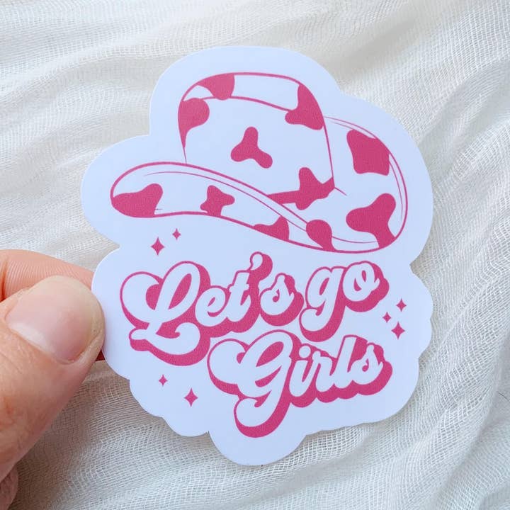 Let's Go Girl Country Cowgirl Vinyl Sticker for wholesale by Tiny Acres Co
