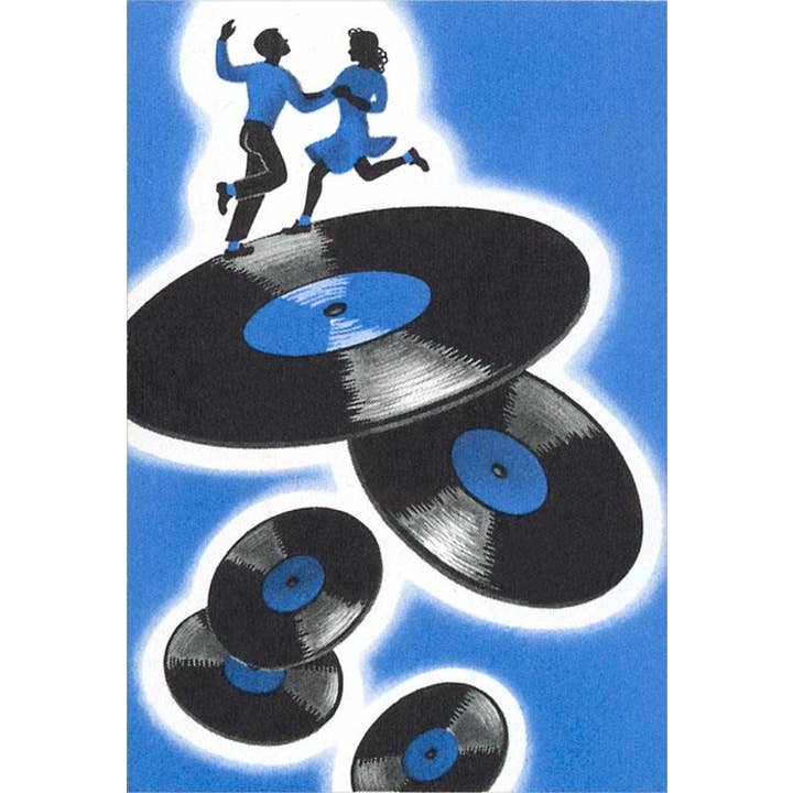 Found Image Press - Wholesale Sticker - Sticker AM-368 Jitterbuggers and LPs, Blue