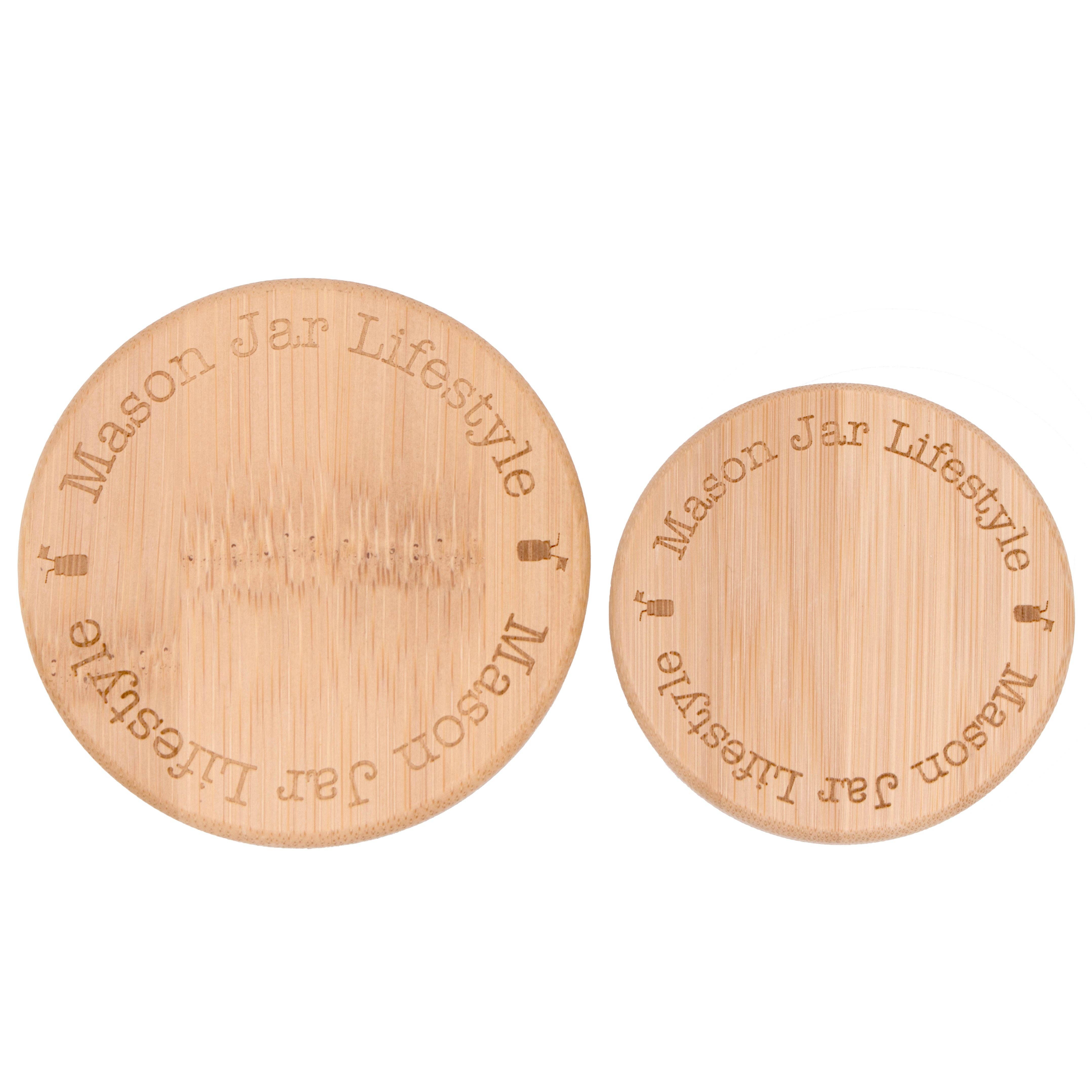 Mason Jar Lifestyle - Vente Boîtes de conservation - Bouchons de rangement en bambou pour bocaux Mason4