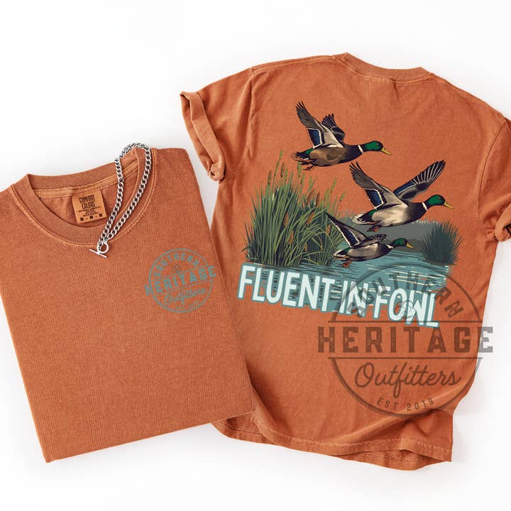 Fluent in Fowl – Comfort Colors Tee for wholesale by Southern Heritage Outfitters