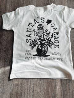 Santa's Garage Graphic for wholesale by AK CLOTHING COMPANY, LLC