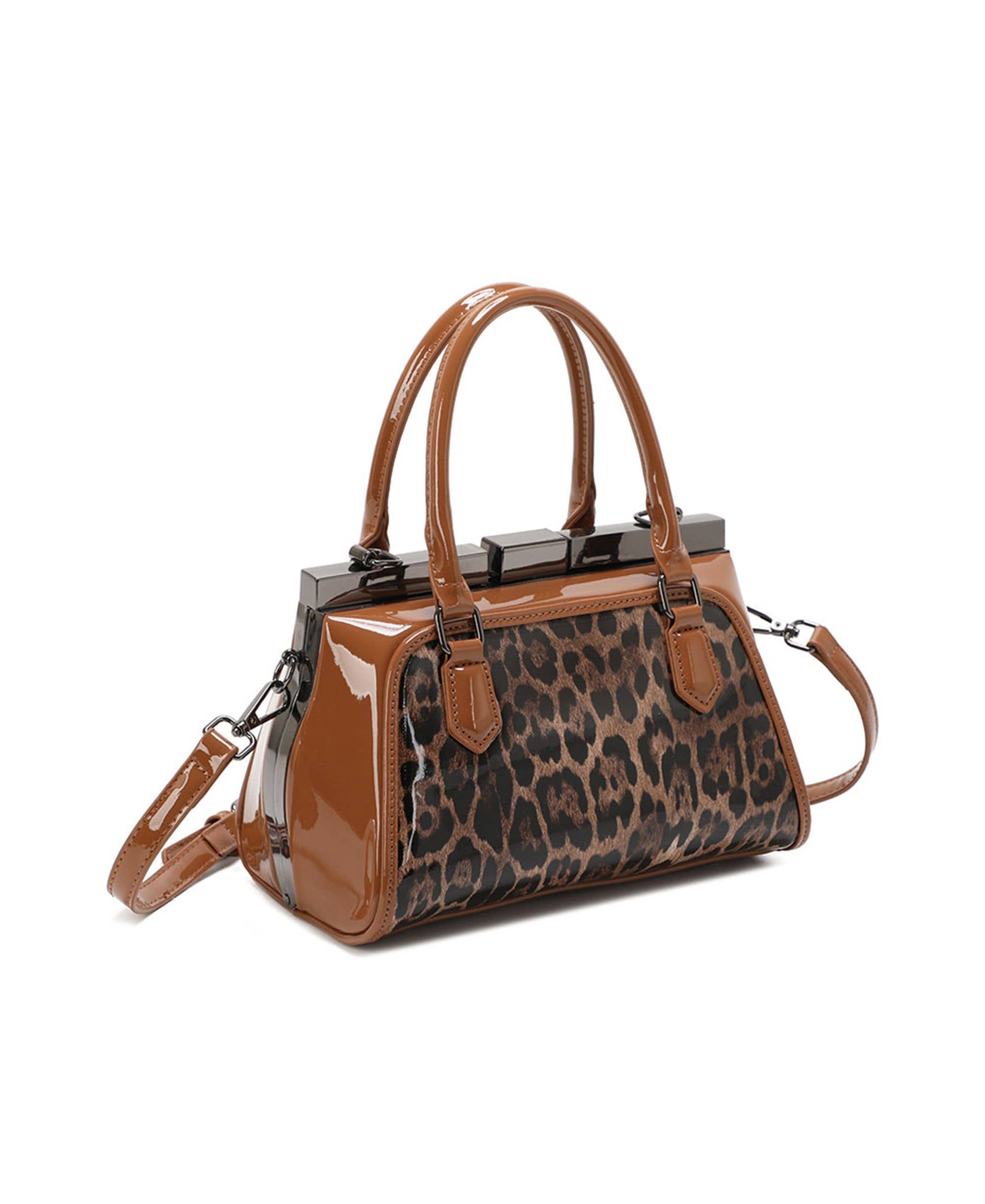 Ellas Trading - Vente Sacoche – femme - Sac à main structuré imprimé léopard bandoulière5