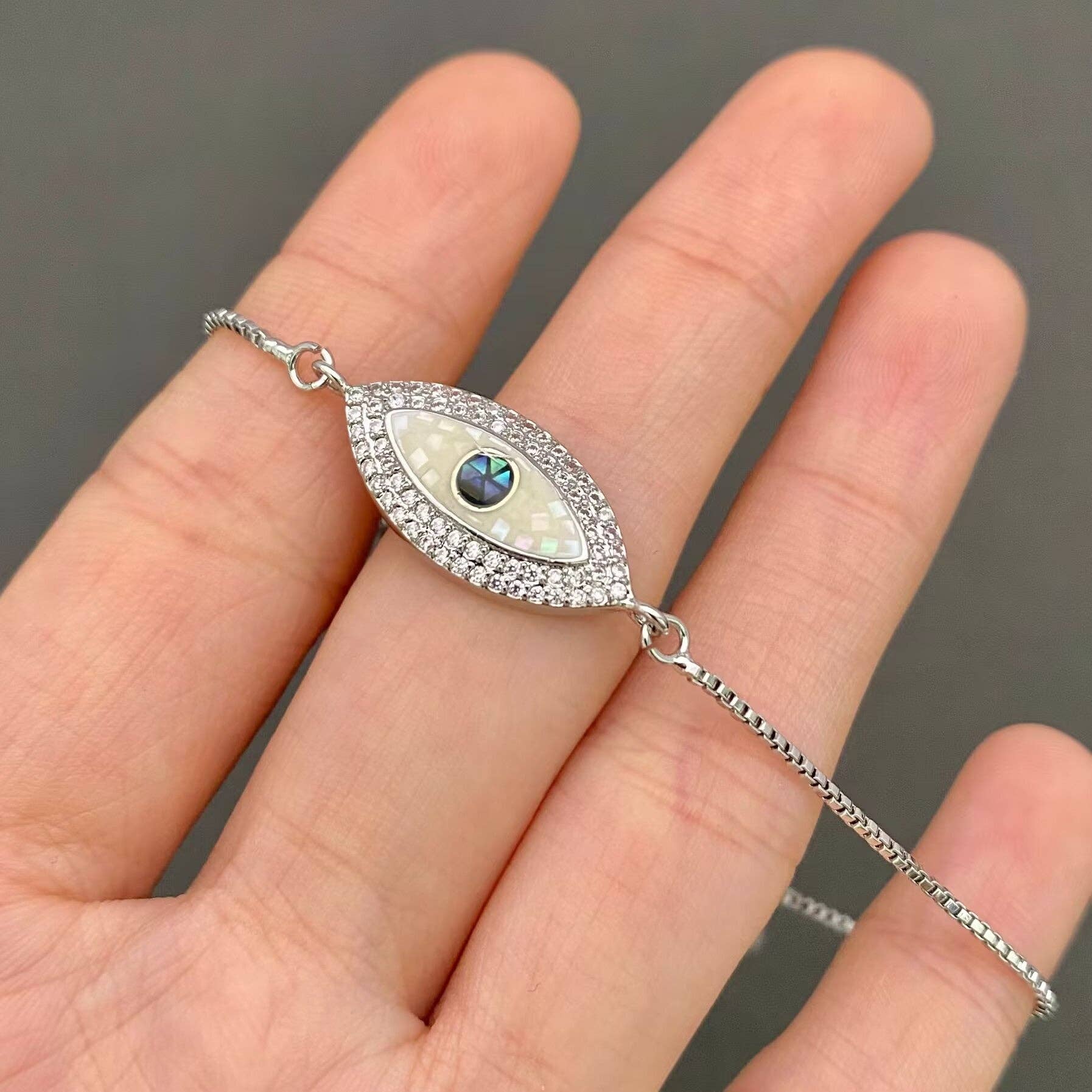 Mio Queena - Wholesale Charm/Dangle Bracelet - Rhinestone Evil Eye Bracelet1