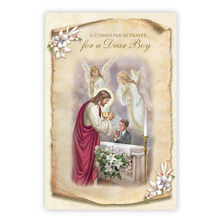 Boy Comm Prayer Card for wholesale by Christian Brands Catholic