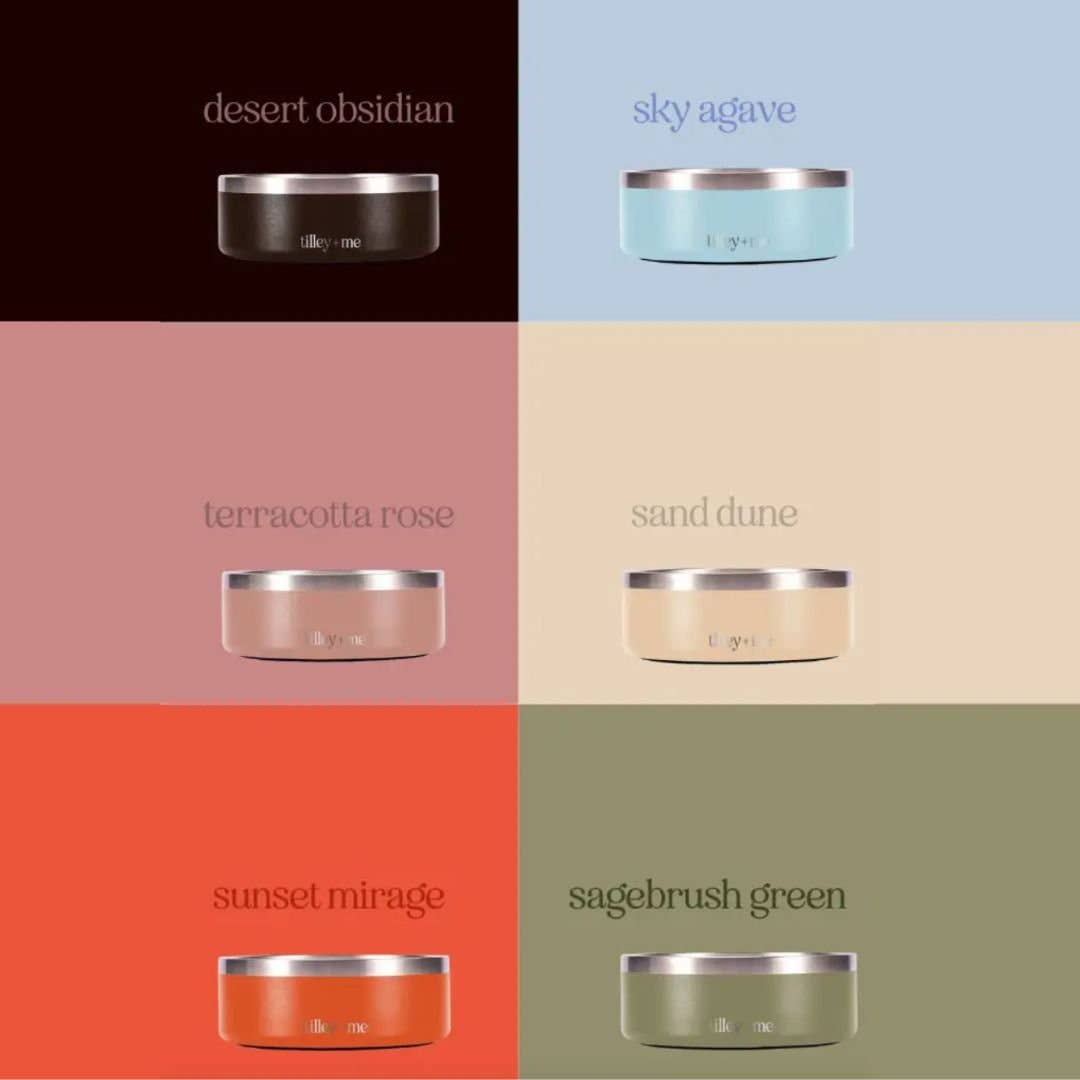 Tilley + Me - Wholesale Pet Bowl - Cat/Dog - Stainless Steel Pet Food + Water Bowl | 32oz and 64oz25