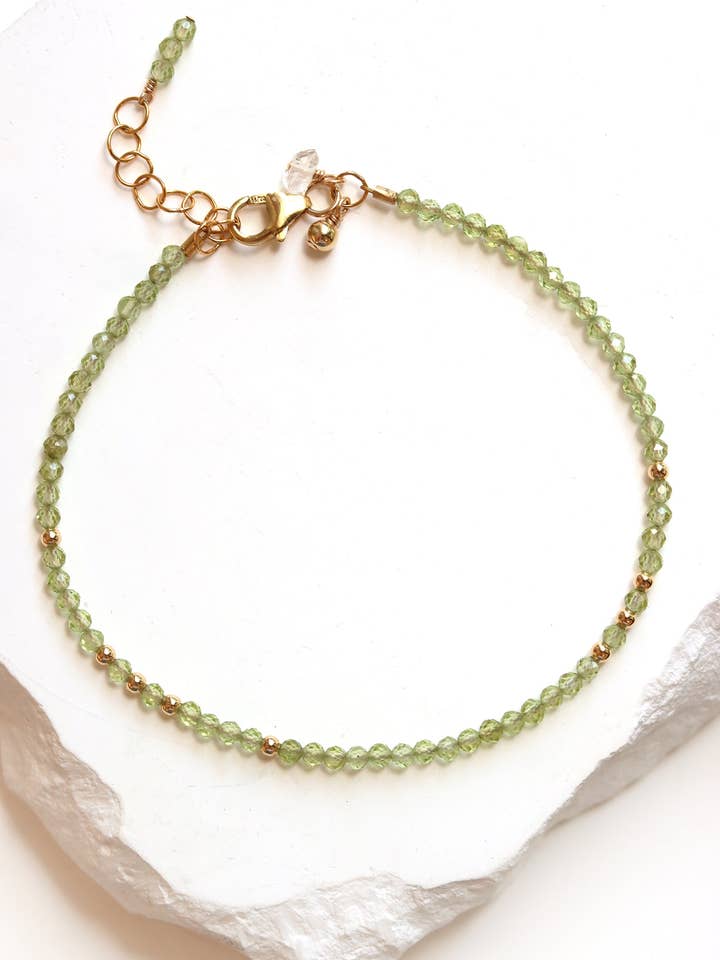 Peridot Charm Bracelet for wholesale by Mickey Lynn