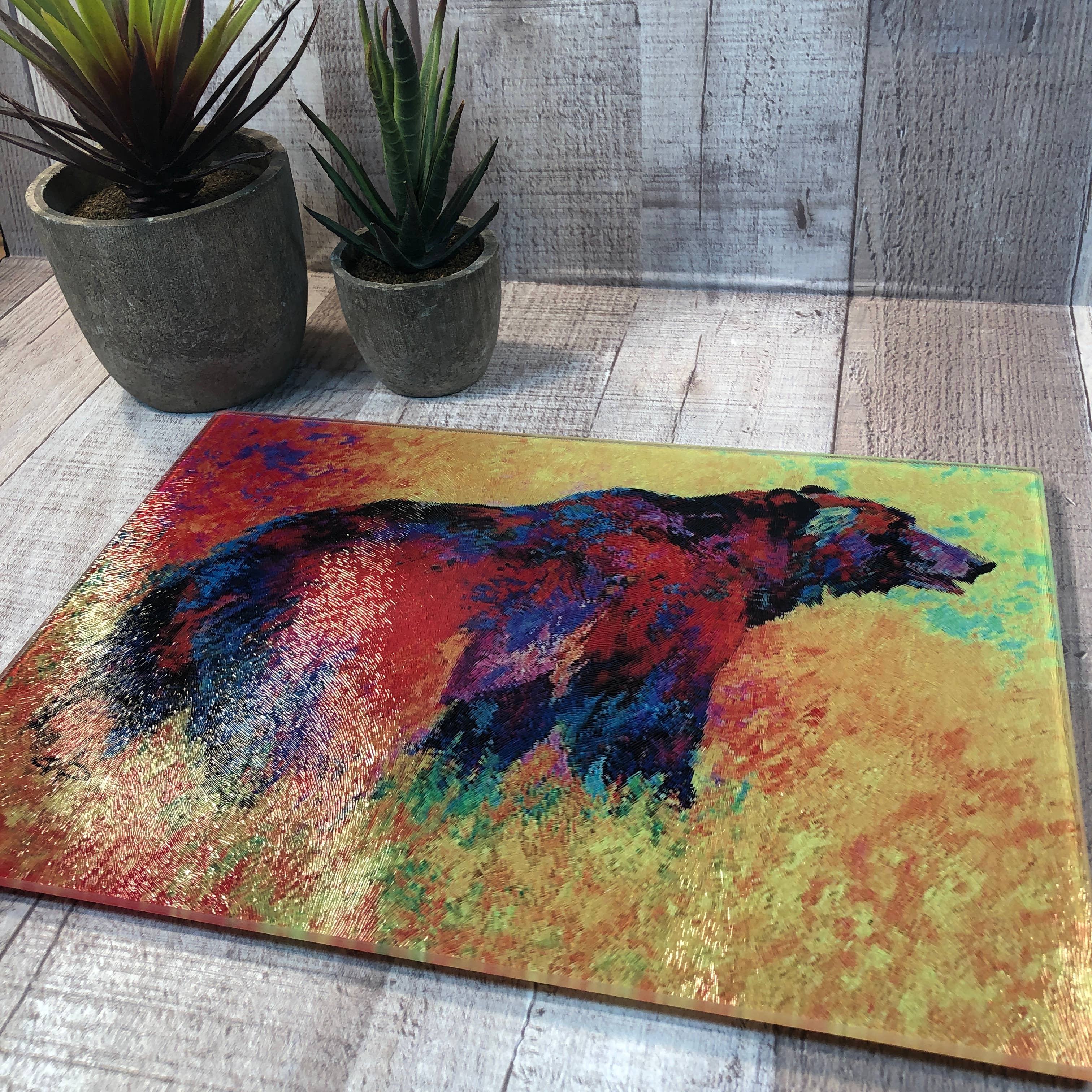 GP Originals - Wholesale Cutting Board - Bright Bear - 11" x 8" Tempered Glass Cutting Board4