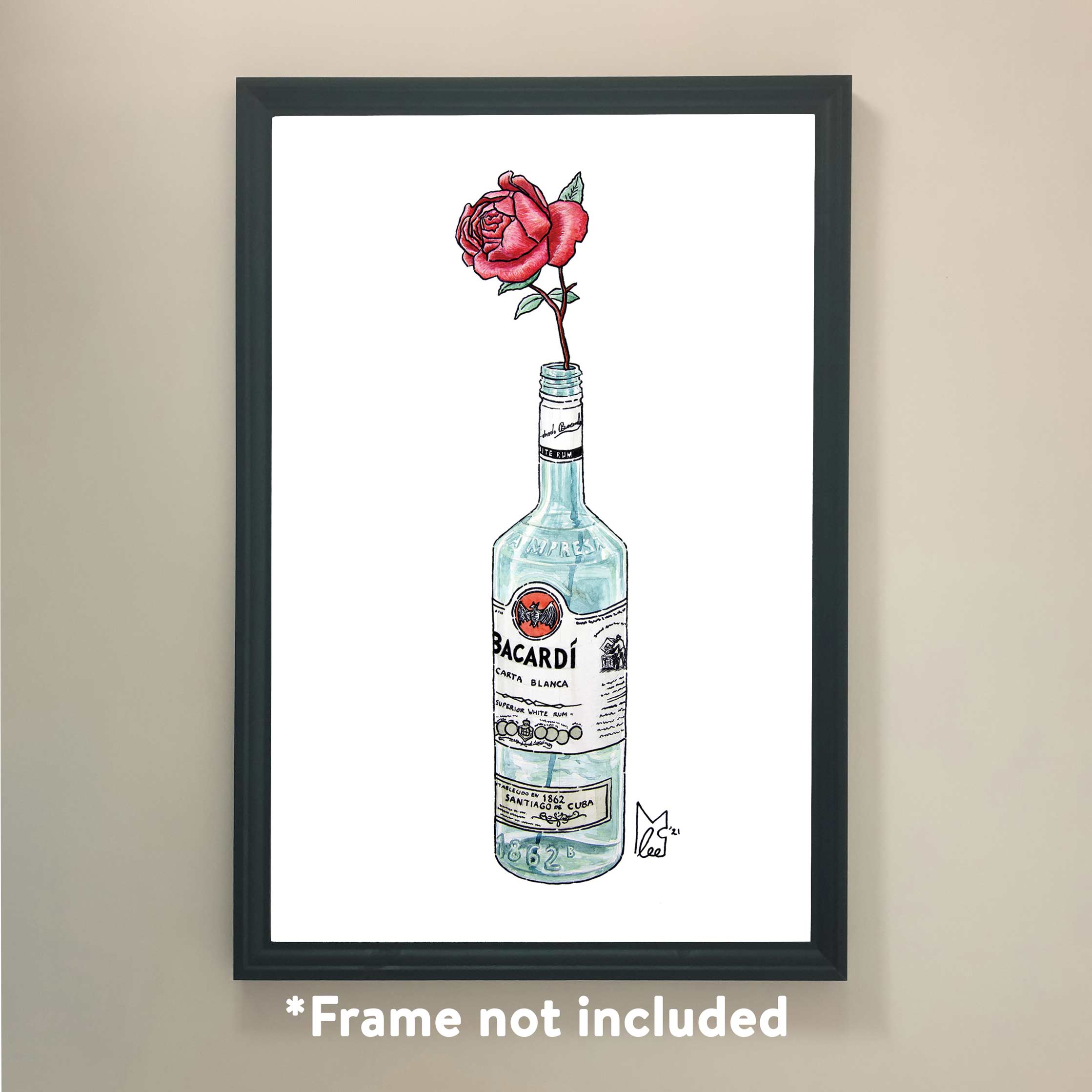 Lee McGuire Art – wholesale Art print – Rose in Bacardi Art Print0