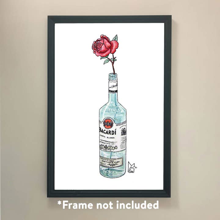 Lee McGuire Art – wholesale Art print – Rose in Bacardi Art Print