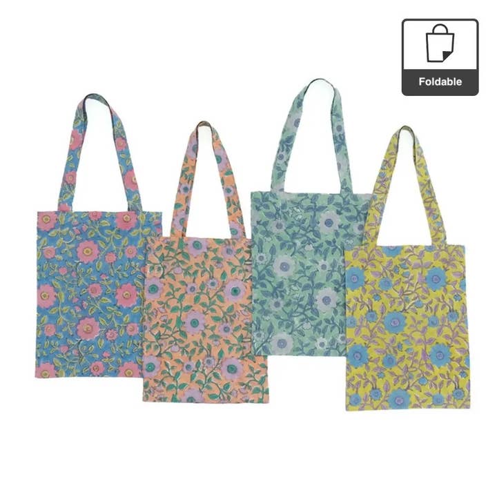 Foldable Tote / shopping bag designed with bane flowers for wholesale by shesay