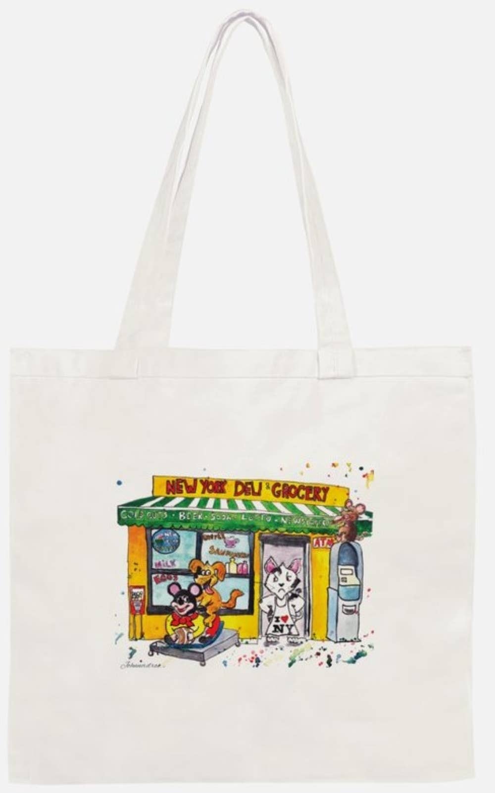 Johnnerdraws - Wholesale Tote Bag - Unisex - THE BODEGA SCENE-NYC-TOTEBAG 100% COTTON CANVAS-HANDMADE