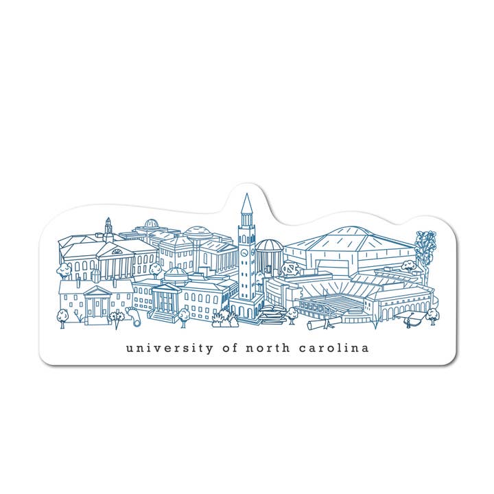 University of North Carolina Minimalist Sticker or Magnet for wholesale by Townsville Art
