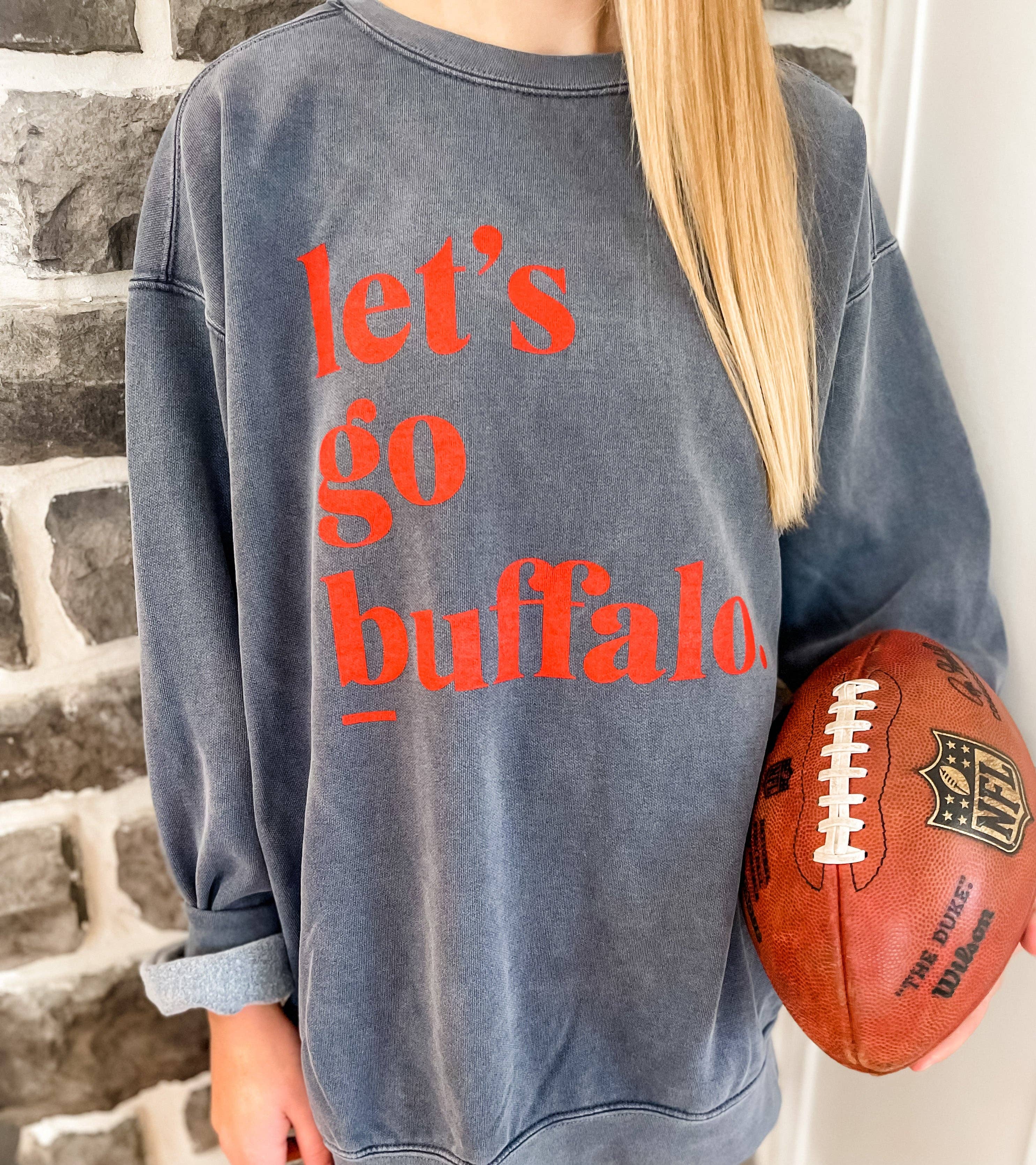 Pittsford MRKT – wholesale Graphic sweatshirt – Women’s – LET’S GO BUFFALO CREW SWEATSHIRT2