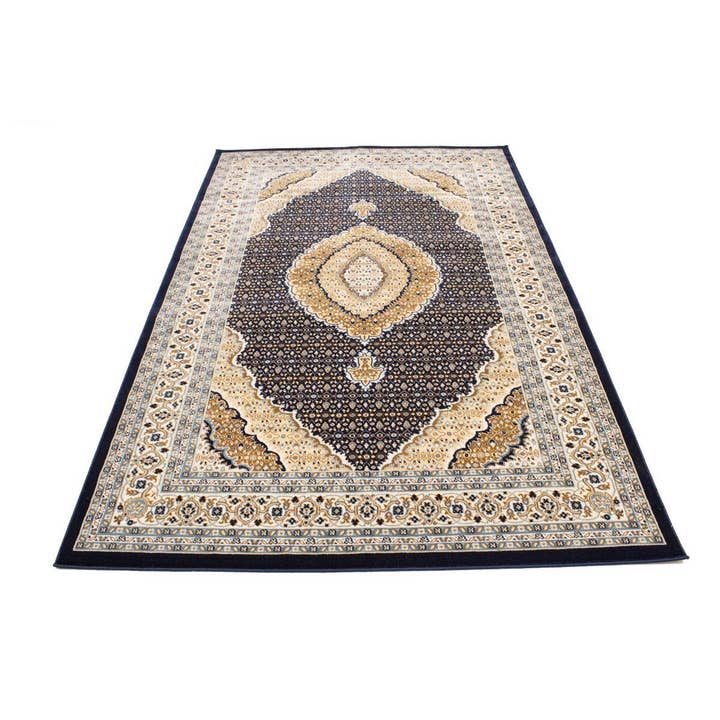 Tapis floral traditionnel bleu marine 5X8 | Oriental 5'2 X 7'9 pour la vente par Magic Rugs Inc.