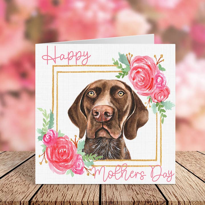 Biglietto per festa della mamma con puntatore a pelo corto per la vendita all'ingrosso da parte di Cloud Jellybean Art