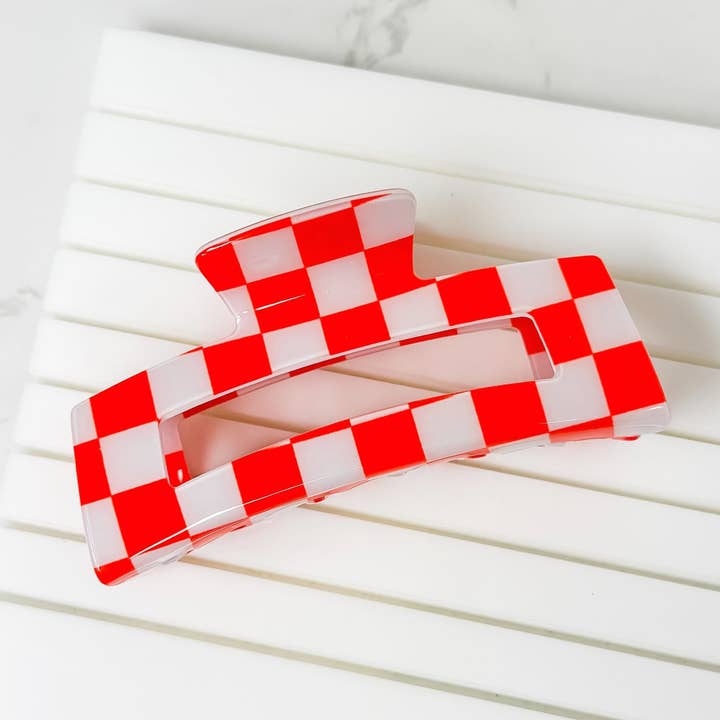 Prep Obsessed Wholesale - Wholesale Hair Clip - Women's - Game Day Checkered Claw Clips