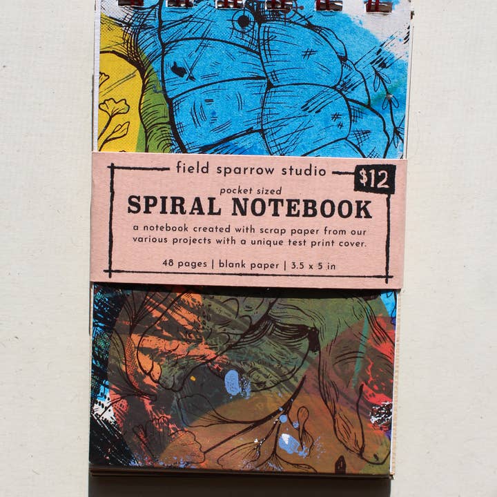 Field Sparrow Studio - Wholesale Notebook - Spiral Bound Test Print Notebook1