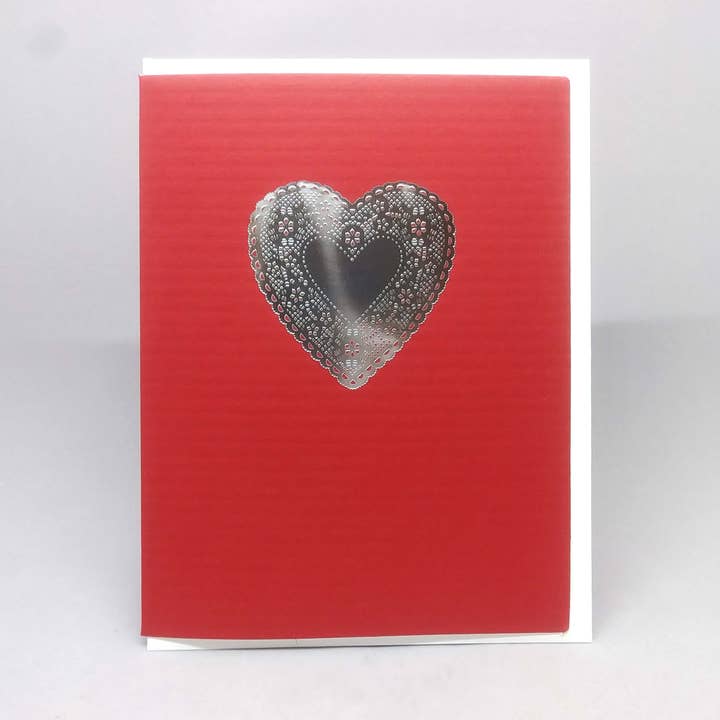 Heart Doilie (foil) for wholesale by Big Wheel Press