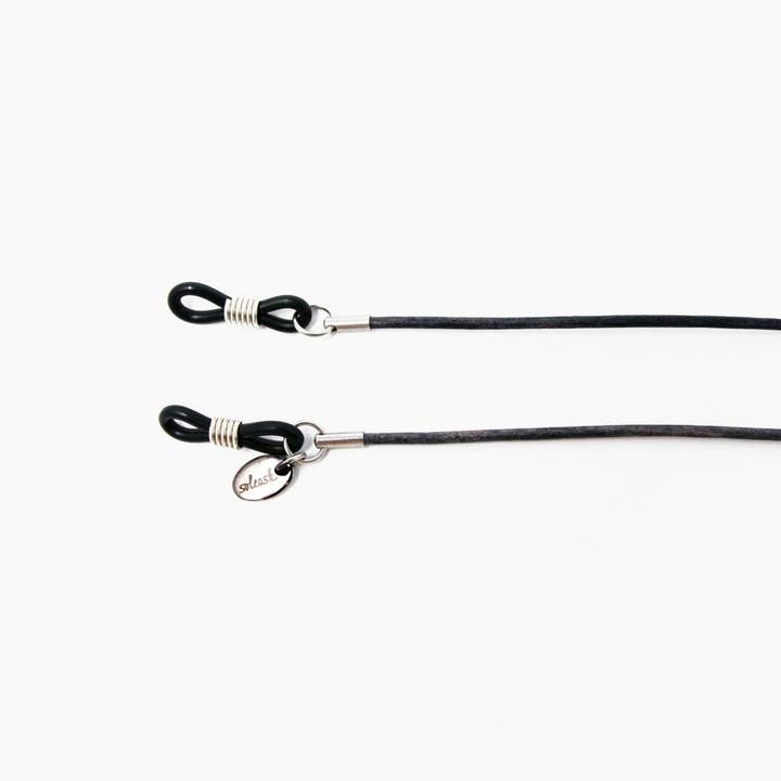 Graues Leder Brillenband GRAPHITE soleash®, Handarbeit für den Großhandel von soleash