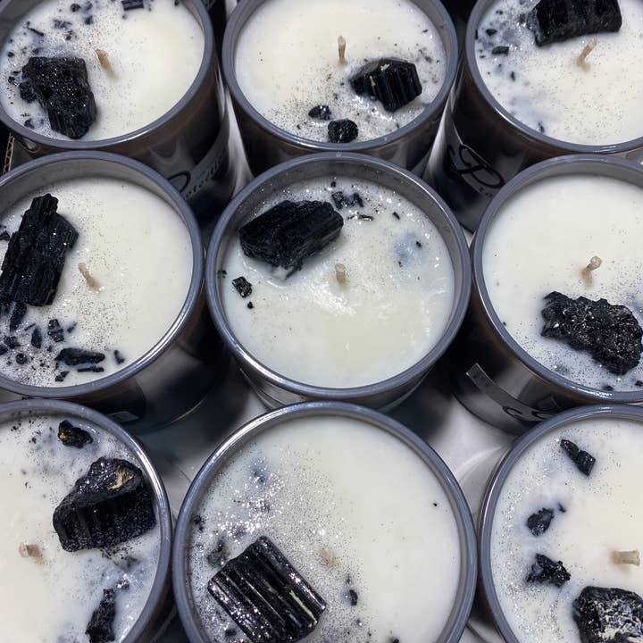 Sapphire & Sage - Wholesale Jar/Filled Candle - Black Tourmaline Protection Candle