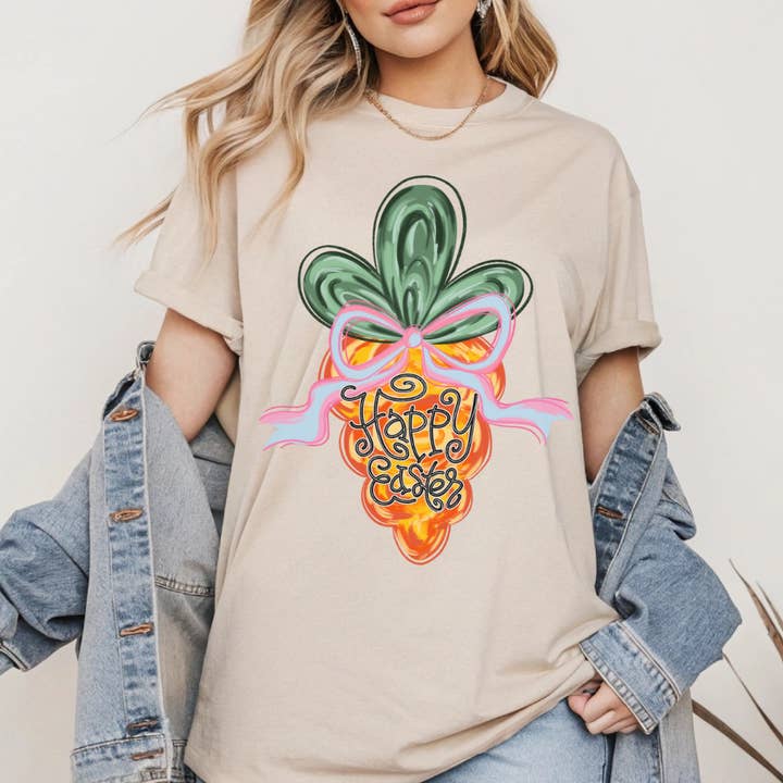 Happy Easter Tee – Cute Spring Graphic Shirt for wholesale by Texas Twisted Wholesale