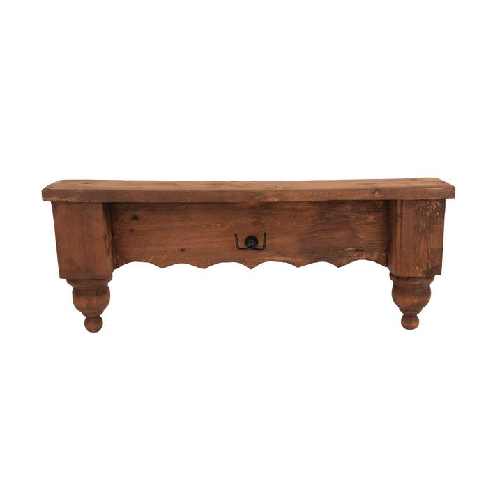 Luka Farmhouse-Wooden Wall Shelf-Corbels-24x11x4D-Brown for wholesale by My Amigos Imports