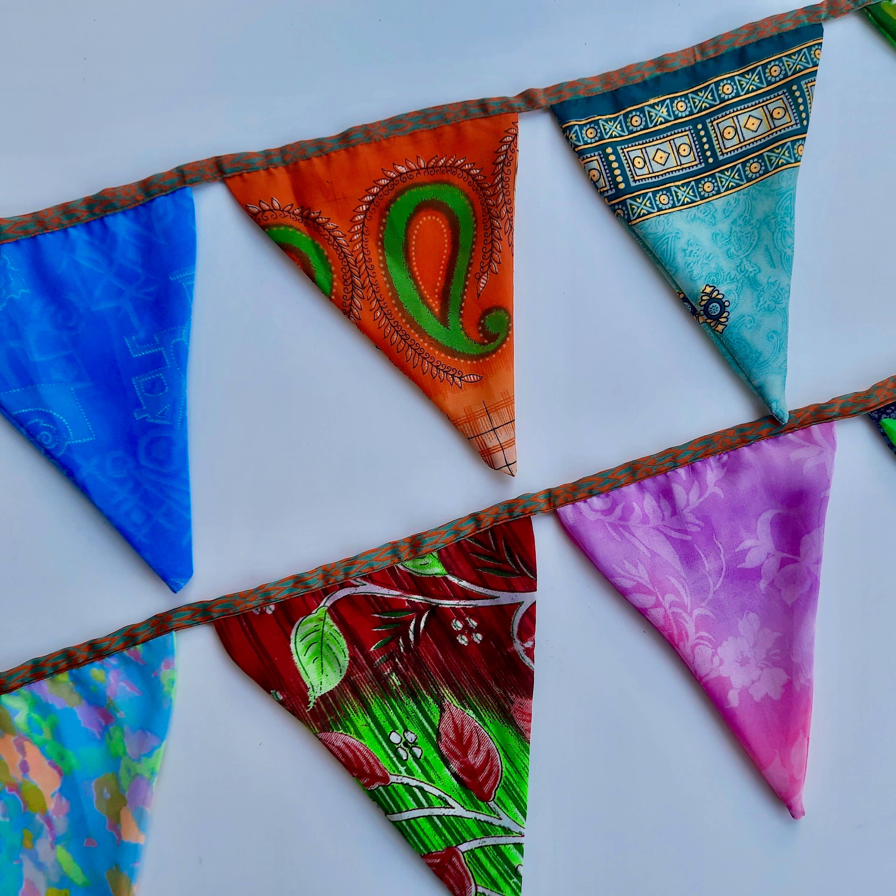 Green Frog India - Wholesale Bunting/Garland - Upcycled Sari Bunting Garlands and Pennant Flags4