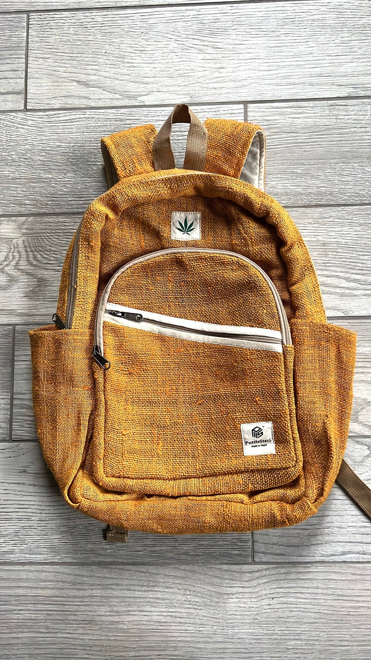 PuzzleStack - Wholesale Backpack - Women's - Yellow Kumari Pure Hemp Backpack7