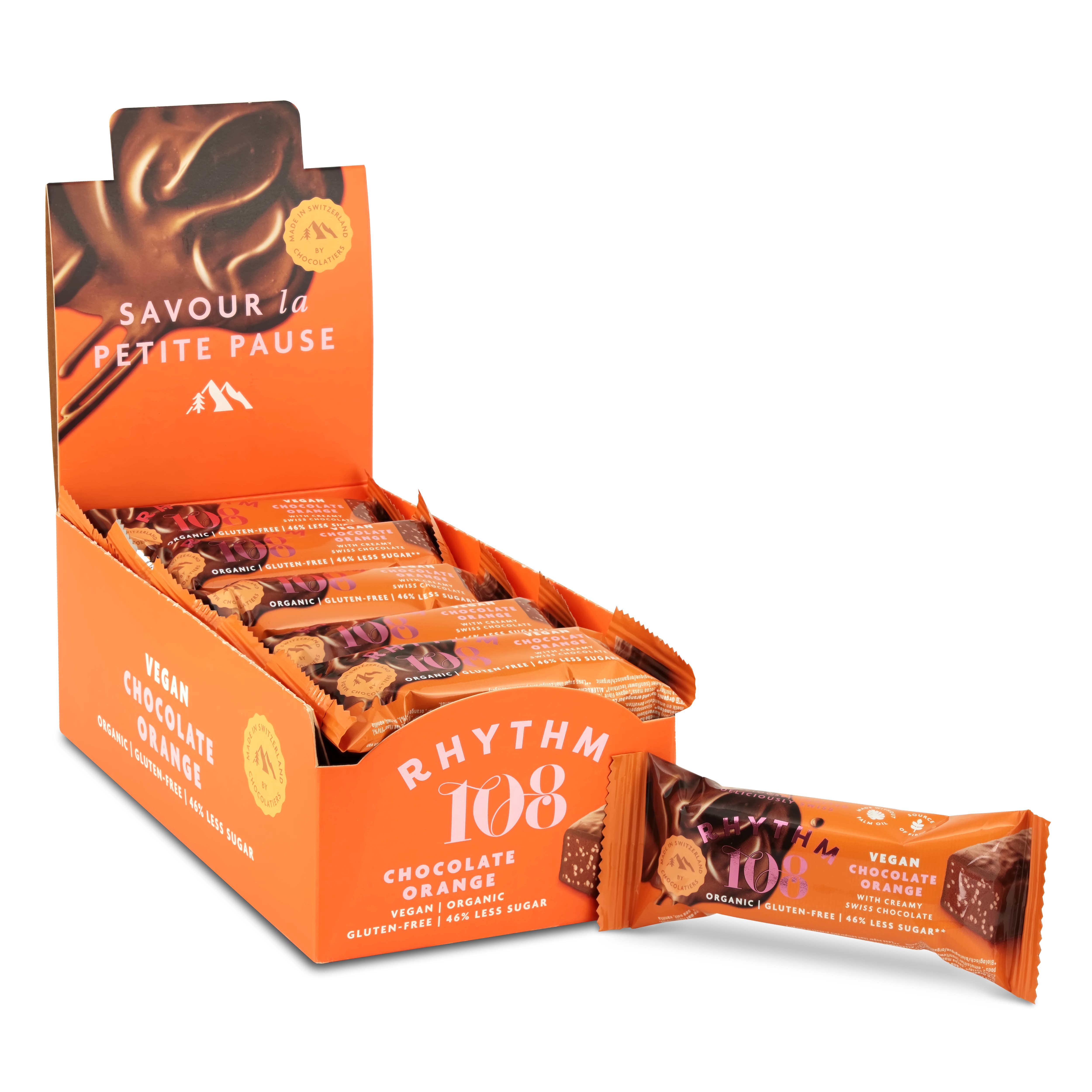 Rhythm108 - Wholesale Chocolate Bar - Vegan Chocolate Orange Bar with M'lk Chocolate 33g2