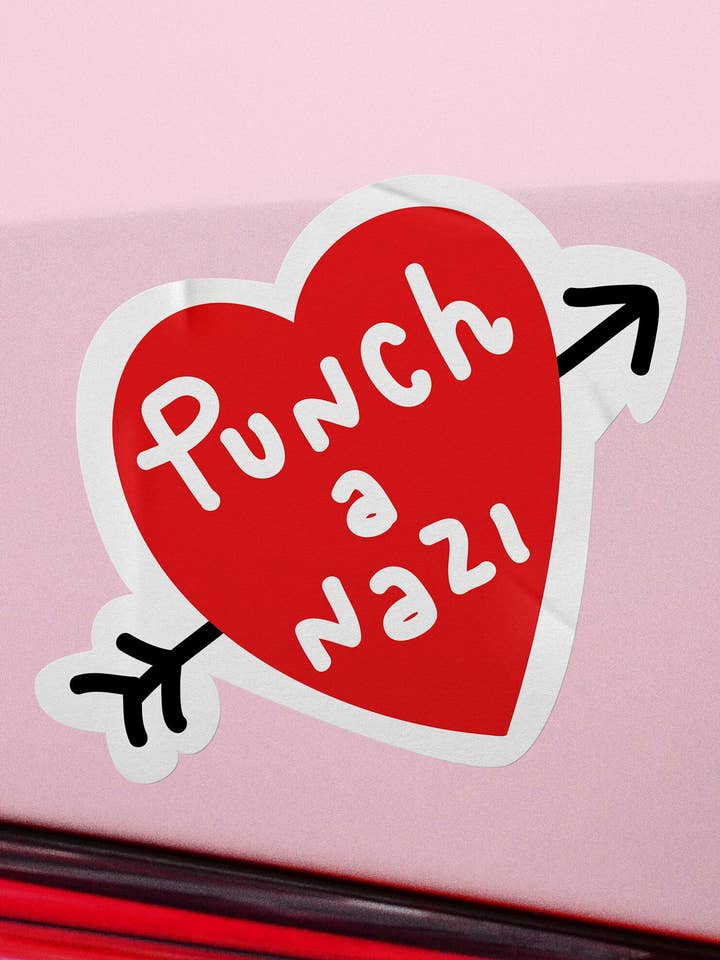 Esmurra um nazi - autocolante por atacado de Chiaralascura