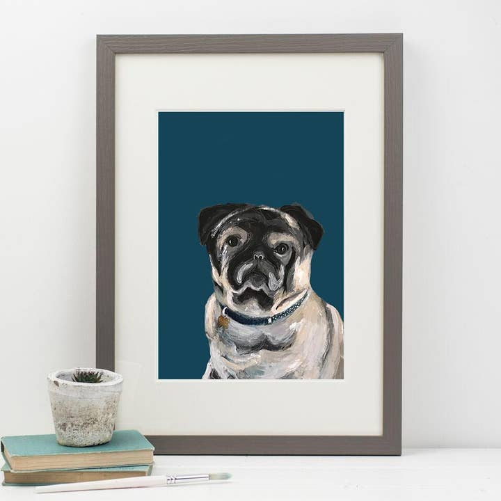 Teddy Pug Large Framed Print for wholesale by Print Circus