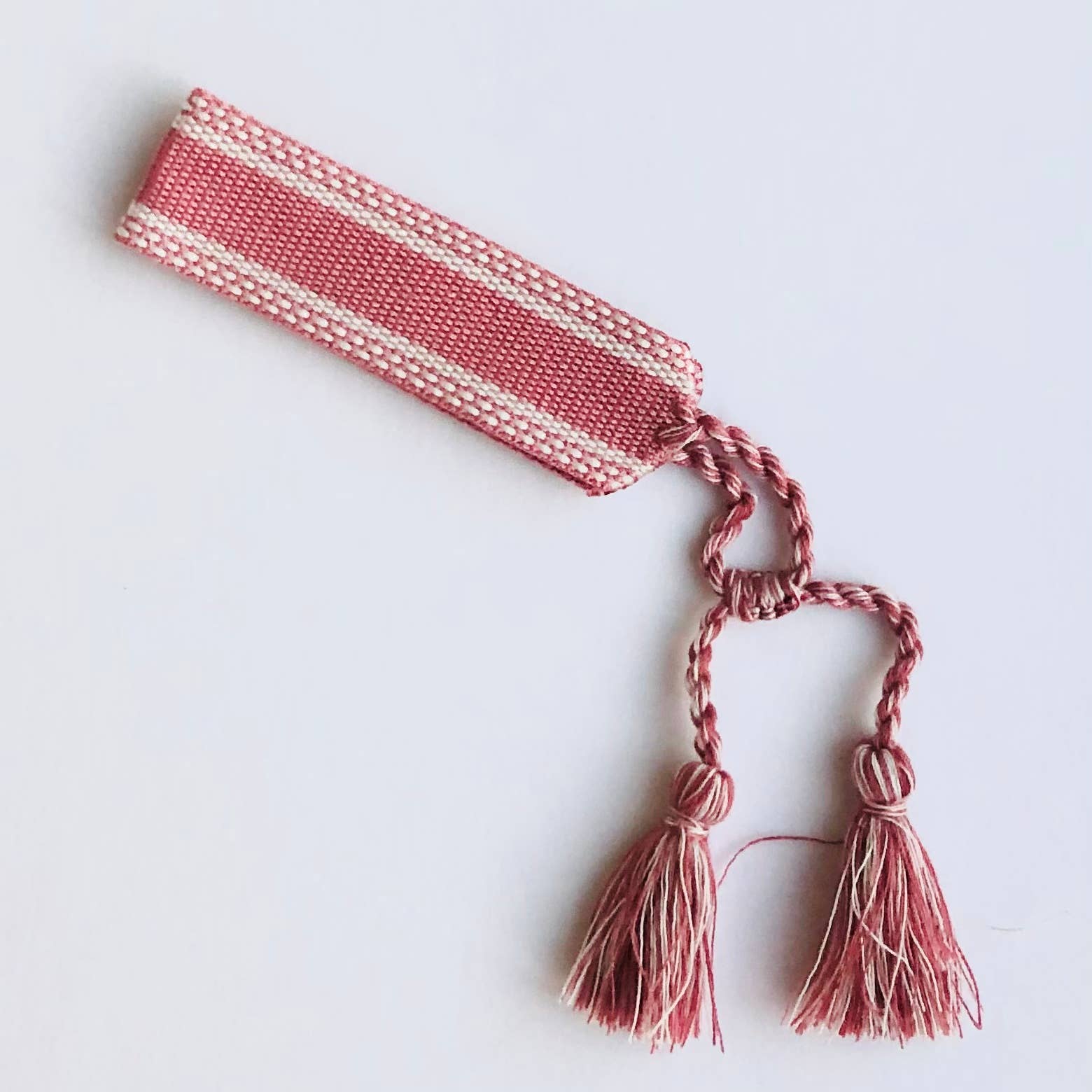 GreenWave – wholesale Woven/braided bracelet – Cotton knitted woven bracelets with tassel and accent stripe6