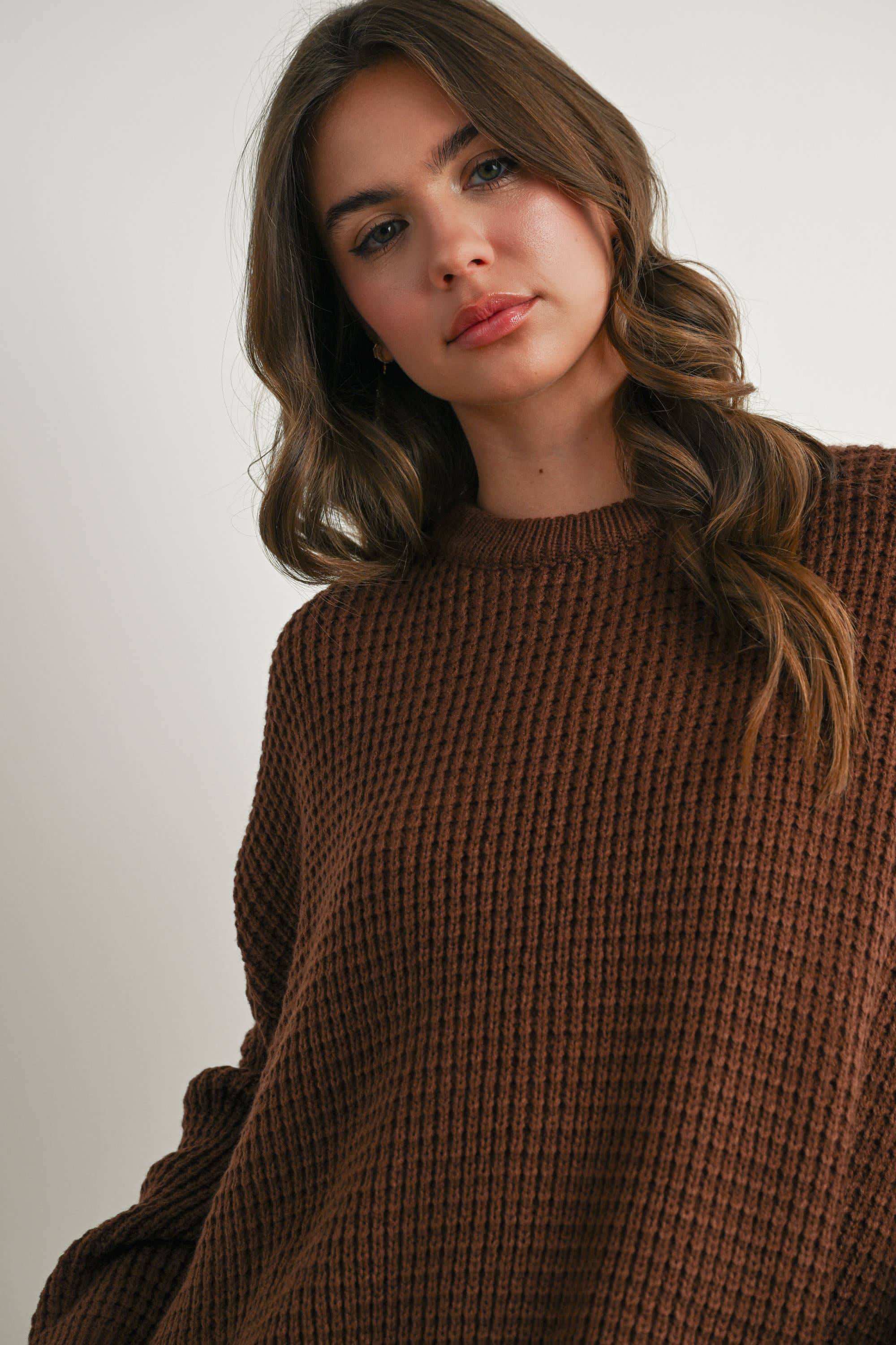 BUTTERMELON - Wholesale Knit Sweater - Women's - Round-Neck Classic Long Sleeve Top - BMW778241