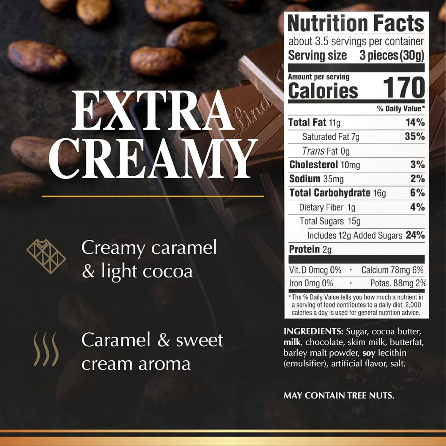 BranVx Distributors – wholesale Chocolate bar – Lindt Excellence Extra Creamy Milk Chocolate Bar 3.5  Oz1