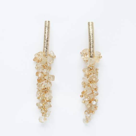 CITRINE GRAPE EARRINGS for wholesale by Avenue Chic