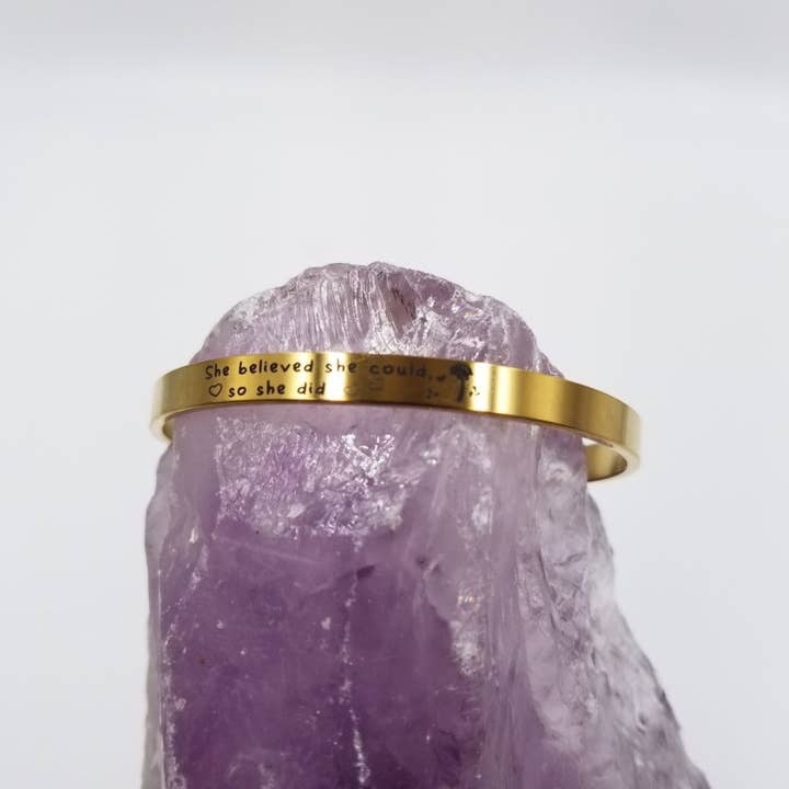 She believed she could so she did Gold Bracelet - Graduation for wholesale by magnolia jewelry