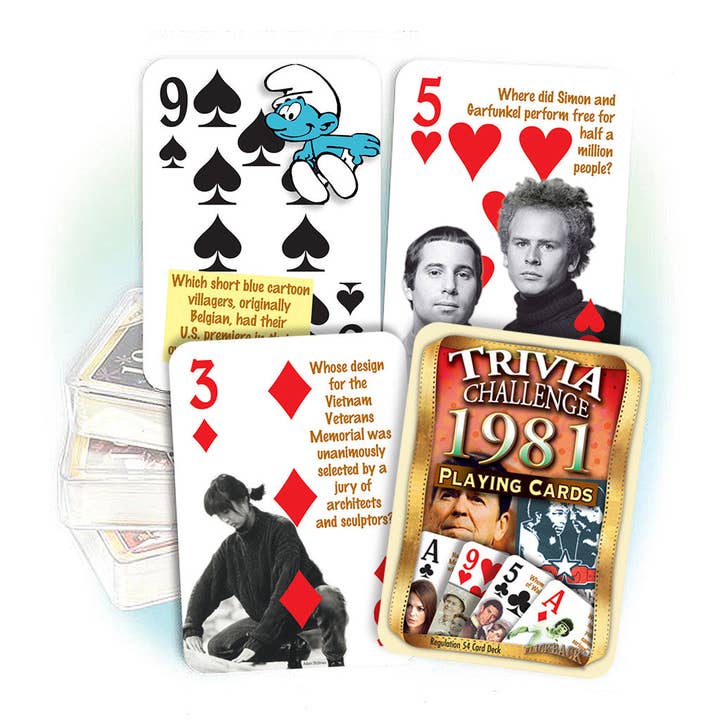 Cartes à jouer Trivia Challenge 1981 : cadeau de 40e anniversaire ou d'anniversaire pour la vente par Flickback