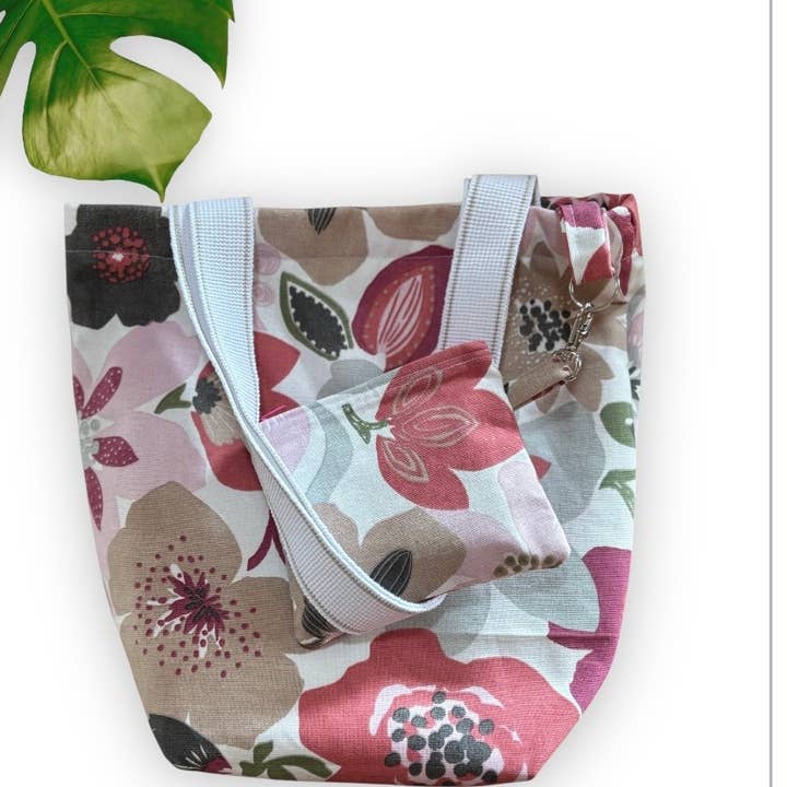 Handmade Pomegranate Floral Tote Bag & Matching Purse for wholesale by everydaybags.gifts
